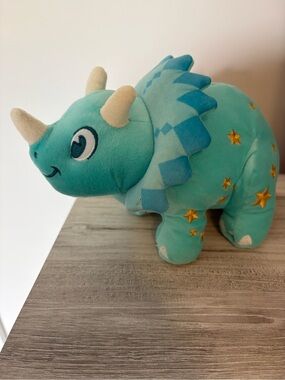 Disney’s Animal Kingdom Triceratops Souvenir Plush Turquoise, Embroidered Stars
